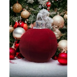 Hl Velvet Red Ornament Pillow Decorations Christmas Bulb Ball Shaped NWT Decor