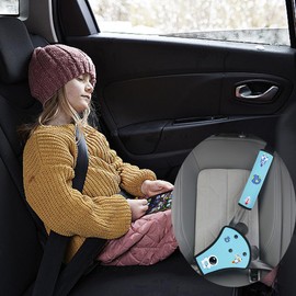 SUQ 2PCS Car Seat Belt Pads, Earth Pattern Blue, Kids Car Seat Belt Adjuster Universal Seat Belt Safety, Seat Belt Universal Car Safety Harness Strap Triangle Positioners, Car Accessories for Kids