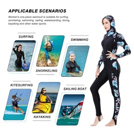 REALON Diving Skin Suit for Women Men, Full Body Scuba Dive Swimming Thin Swimsuit, One Piece UV Protection Quick Dry Rash Guard Swimwear Surfing Snorkel Kayak Water Sport