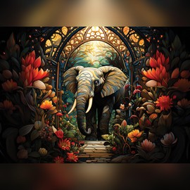 jigsaw puzzles for adults 1000, 1000 piece jigsaw puzzles for adults, jigsaw puzzle, puzzles for adults, puzzles, wasgij puzzles 1000 pieces, Elephant protector of flowers