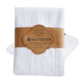 Flour Sack Towels | Tea Towel for Crafts | Kitchen | Dish | Cotton Blank Towel for Embroidery | Baking Bread Proofing Linen Cover | Thick Absorbent Quick Dry | 2 Pack 18"x28" White