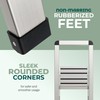 Step Ladder 2 Step Folding, Decorative - Modern Beautiful Silver