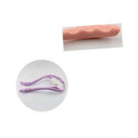 LALAFINA Neck and Shoulder Massage Roller Tool Ergonomic Self-Massage Device for Deep Tissue Relief Portable Handheld Massager for Neck Back Legs Feet Random Color