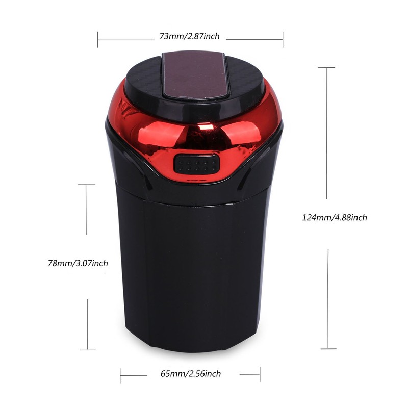 Car Ashtray Lighter Set Detachable With Lid, Blue LED Light