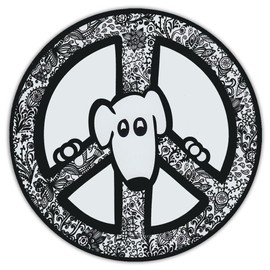 Imagine This Circle Magnet, Peace Sign Dog