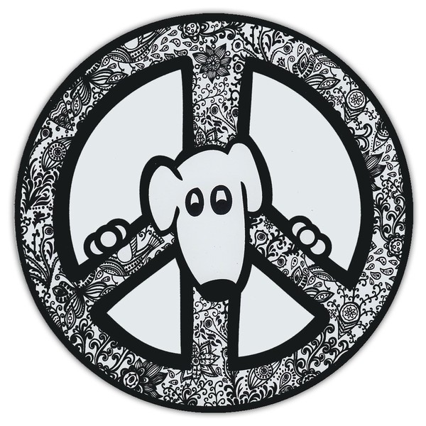 Imagine This Circle Magnet, Peace Sign Dog