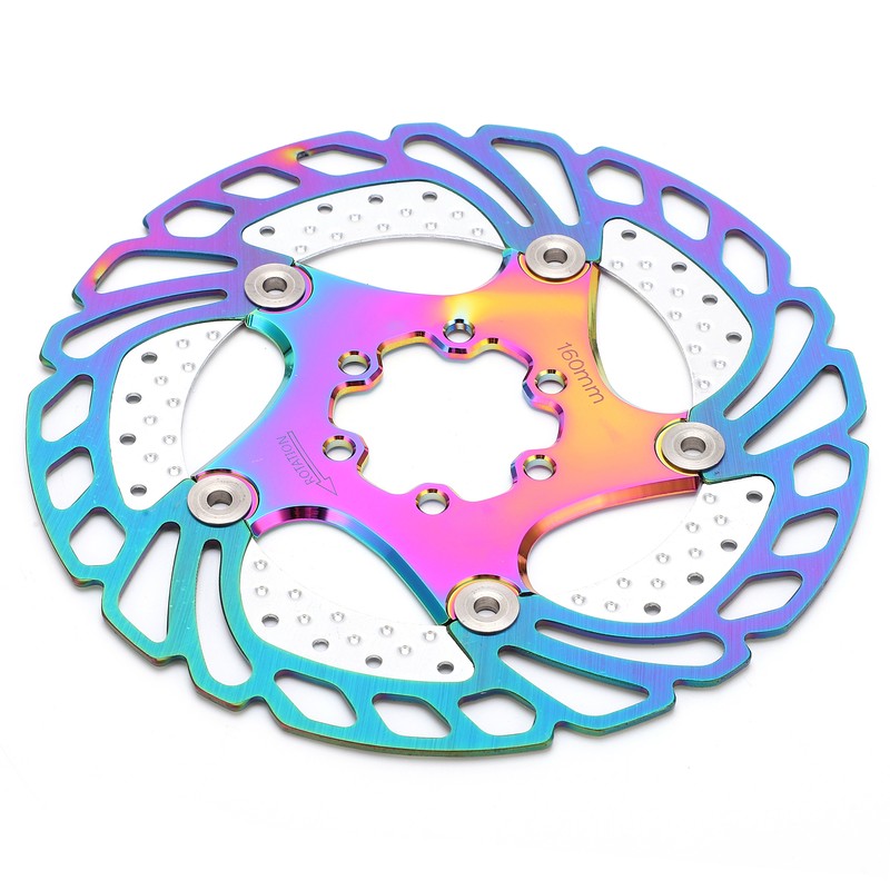 Mountain Bike TitaniumPlated Cooling Disc Brake Rotor 6 Nails Cycling