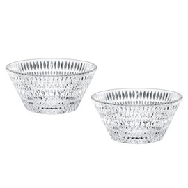 Nachtmann Ethno Collection Bowls | Set of 2 Clear Glass Bowls for Appetizers, Nuts and Desserts | Small Crystal Glass Bowls | Dishwasher Safe | Made in Germany
