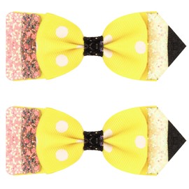 Apricne pencil hair bows for girls 2pcs yellow
