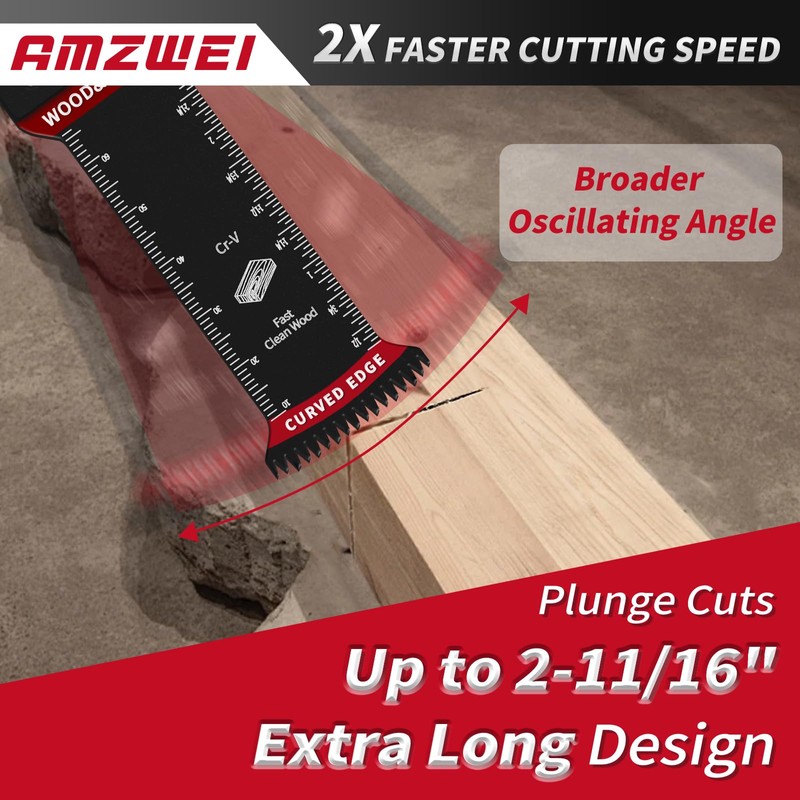 AMZWEI 20 Pcs Extra Long Titanium Oscillating Tool Blades &