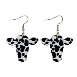 Cowboy boots earrings for Women Cow Print Cowboy Hat Earrings Cowgirl Western Earring for Women Cute Western Cowgirl Earrings for Valentine's Day Women Jewelry (B:black&whiteA)