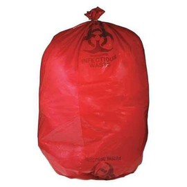 Biohazard Bags, 30 to 32 gal., Red, PK250