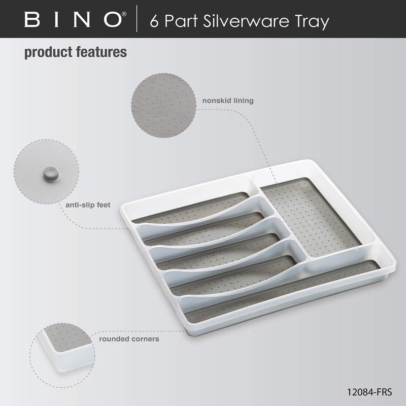 BINO 5-Slot Silverware Organizer - Frosted, Small - Utensil Drawer