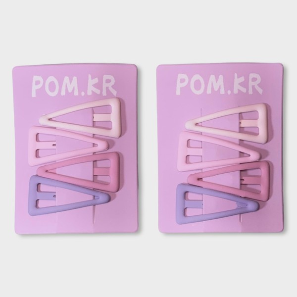 POM.KR Set of 8 Shaped Snap Hair Clips (Triangle)
