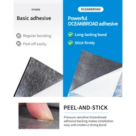 OCEANBROAD Self-Adhesive 48''x16'' Boat Flooring Non-Slip Diamond Pattern Traction Pad EVA Foam Marine Grip Sheet for Boats Surfboard SUP Kayak Yacht, Black