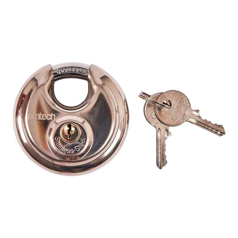 Amtech W4200 70mm Disc Padlock, Heavy Duty and Corrosion Resistant