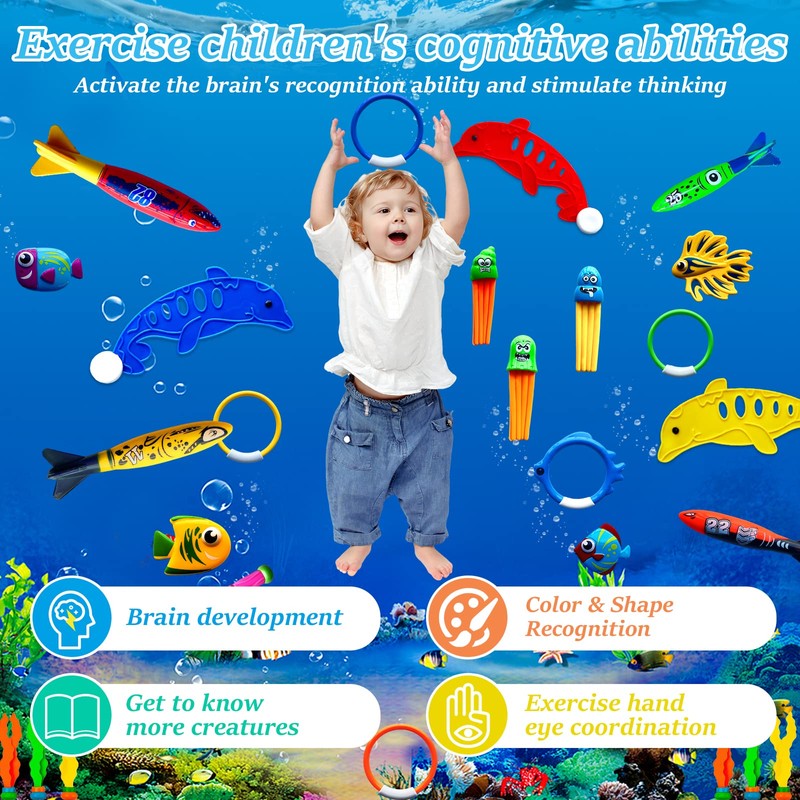 NINGESHOP 45-Piece Diving Toy Set for Children, Diving Toy, Diving