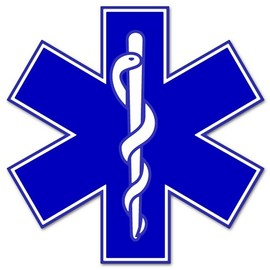 EMS EMT Star of Life Sticker Decal Blue Medical Paramedic Ambulance (3")