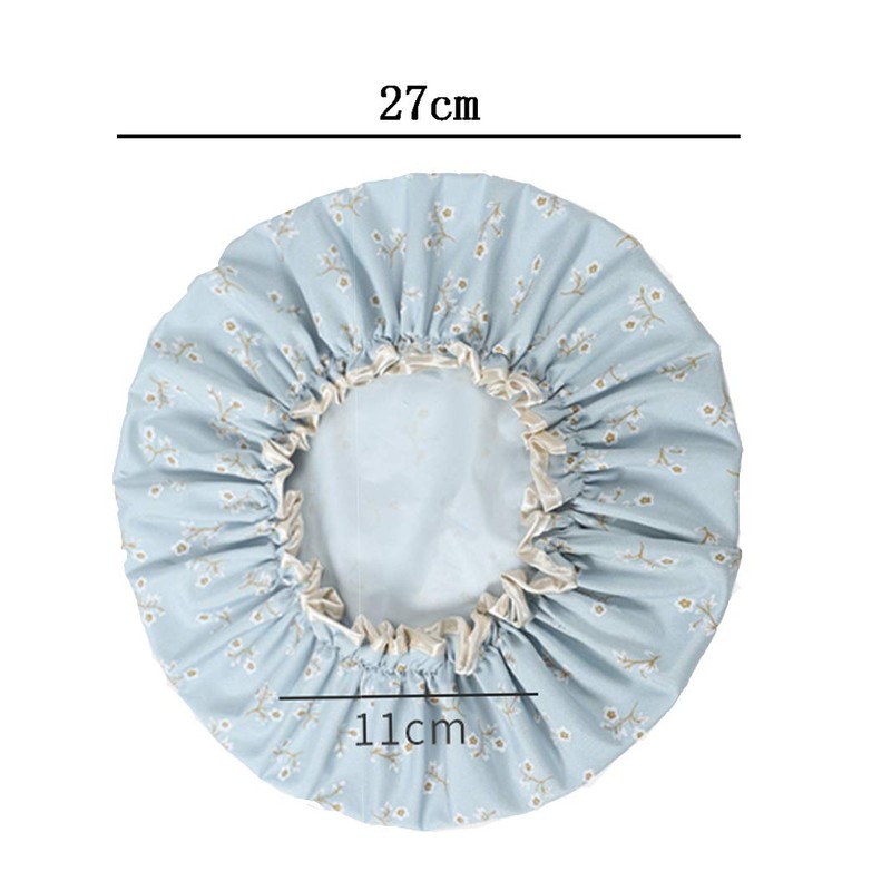 Shower Caps 2 Packs Waterproof Double Layers Shower Caps Elastic