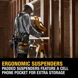DEWALT Professional Tool Belt Organizer With Suspenders and 25 Pockets, Heavy Duty Construction (DWST540602)