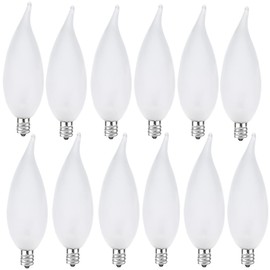 MMBGJKG Flame Tip Chandelier Light Bulb， 60W E12 Candelabra Base,Candle Light Bulbs for Chandeliers, 2700K Warm White Dimmable Edison Candle Bulbs for Chandeliers,Ceiling Fan Lights(12pack)