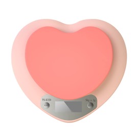 Fdit Food Scale, Kitchen Electronic Scale Heart Shaped ABS Material for Baking (1g/5kg Battery Type)