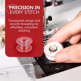 12 Pcs Sewing Machine Bobbins - Premium Class 15 Bobbin - Fits Singer Sewing Machine Accessories - Plastic Bobbins Precision Made in Taiwan (81348)