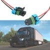 Set 2 Pins A/C Compressor Connector Wiring Harness Male +