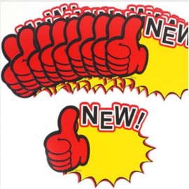 Thumbs Up Show Card - POP Display Card, Name Tag for Stores (HOT NEW) 10p NEW 5ea