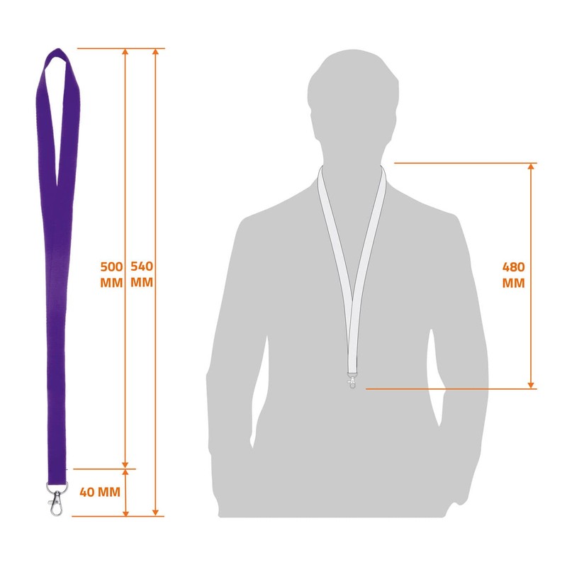 Karteo Lanyard with Carabiner Purple [Pack of 10] Lanyard Lanyards