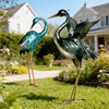 Ratuor Garden Crane Statues Blue Heron Metal Birds Yard Art