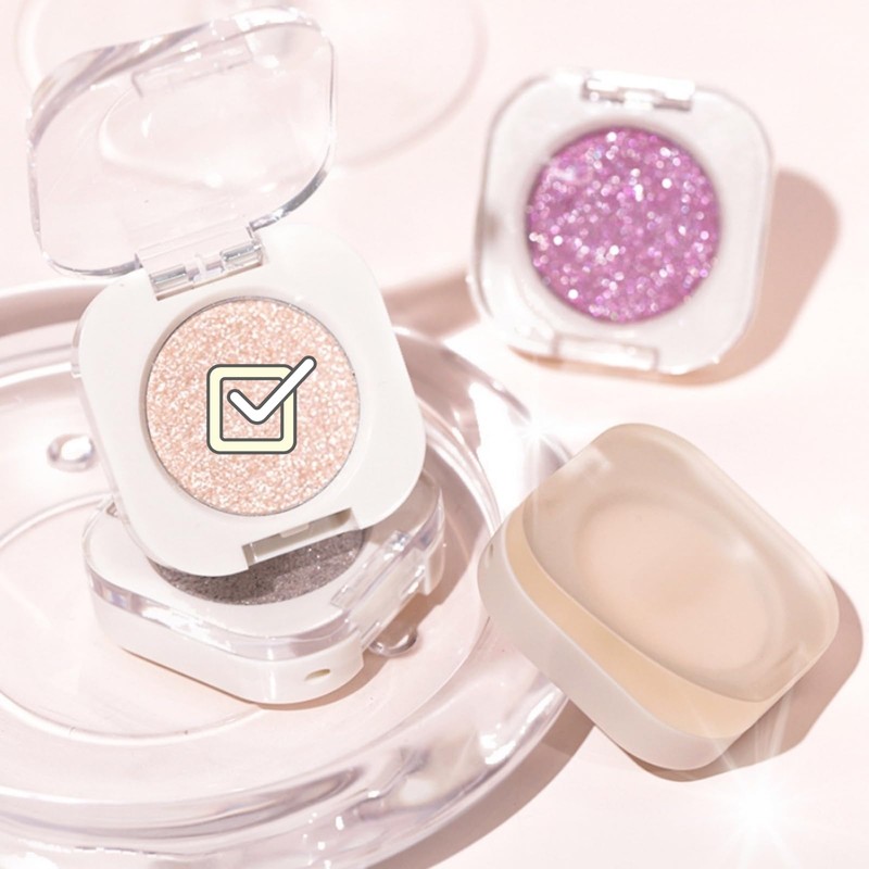 Moonlight Colour Monochrome Glitter Eyeshadow, Single Shimmer Palette, Hypoallergenic for