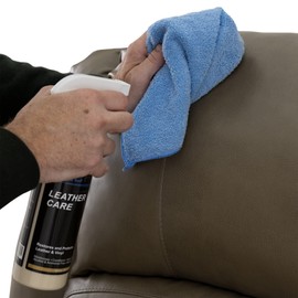 RecPro Leather Care Conditioner and Protectant | 16.9 oz | UV Protectant Prevents Cracking and Fading of Leather and Vinyl (Leather Care with 4pk Microfiber Towels)
