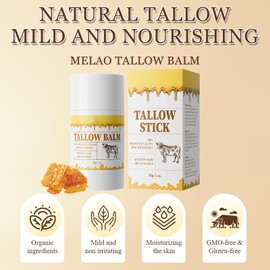 Ledeak Bio Rindertalg Stick, Feuchtigkeitsspendende Beef Tallow Balm Stick mit Honig Balm für Gesicht & Körper, Natural Skin Care Creme, Beef Tallow Hautcreme für Trockene Haut, 30g