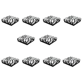 Prolinemax 100 Pc 3-1/2" x 3-1/2" x 1" Gift Boxes Jewelry Zebra Animal Print Cotton Filled