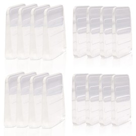 Modixun 16Pack Clear Rubber Furniture Leveling Wedges, 2 Heights, Flexible and Firm Leveler Wedges, Anti Slip and Stackable Toilet Shims, Table Shims, Bed Shims