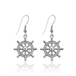 Inspired Silver - Nautical - Silver Dangle Earrings for Women - Unique Charm Earrings French Hook Drop - Women's Dangly Earrings Jewelry Gift