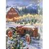 SPRINGBOK 500 PC CHRISTMAS TREES FARM W SNOWMAN & TRACTOR