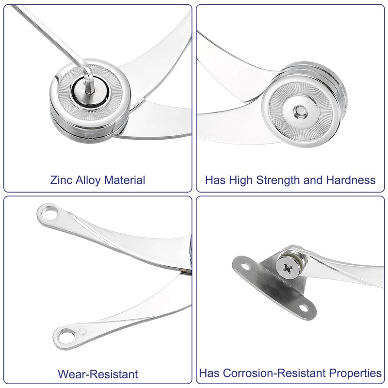 sourcing map 4 Pcs Lid Support Hinge, Zinc Alloy Folding