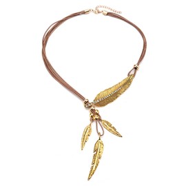 Boho Necklaces for Women Cowgirl Outfits for Women Country Concert Outfits Leather Choker Necklace for Women Brown Suede Choker Bohemian Feather Turquoise Western Necklace