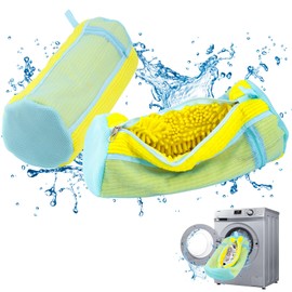 Shoe Washing Bag Reusable Shoe Laundry Bag for All Types and Sizes of Shoe Washing Machine Bag-Yellow 2PCS ﻿