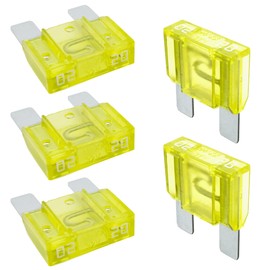 Car Maxi Fuses 20 A, 29 mm Plug Fuses for Power Theft & Fuse Holder, 12 V, 24 V, 32 V, Blade Fuses for Car, Boat, Motorcycle, Motorhome, Scooter, Safety Fuse (Pack of 3)