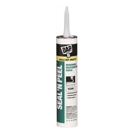 Dap 18324 Seal N' Peel Removable Weatherstrip Caulk, Clear, 10 oz - 441101