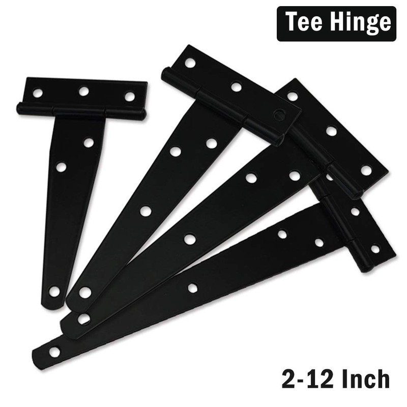 Pair of T-Strap Heavy Duty T-Hinges Securit Galvanised White Zinc