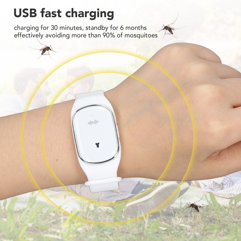 Ultrasonic Mosquito Repellent Watch Fast Charging 3 Gear Clock Function