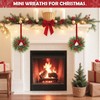 6 Pcs 11”Mini Christmas Cabinets Wreaths for Kitchen, Small Artificial