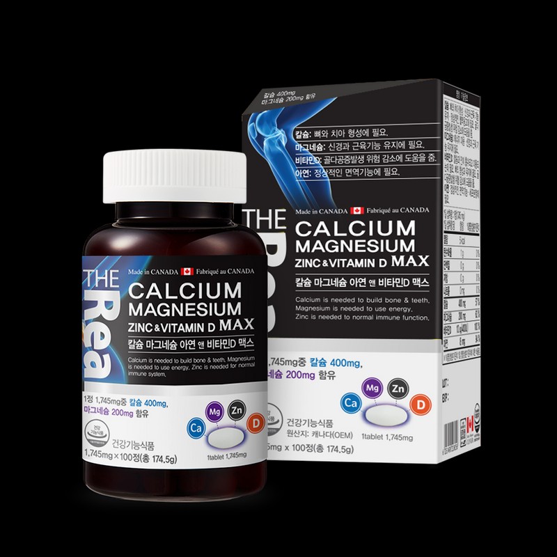 The Real Calcium Magnesium Zinc Vitamin D Max 100 tablets,