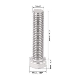 sourcing map 3/8-16x1-3/4" UNC Hexagon Head Bolts Stainless Steel Hex Bolts Pack of 5