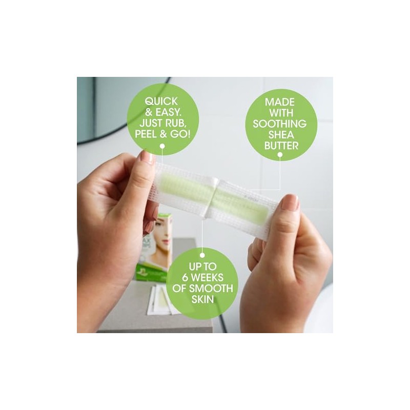 Nad's Hypoallergenic Facial Wax Strips, 24 strips (Pack of 2)