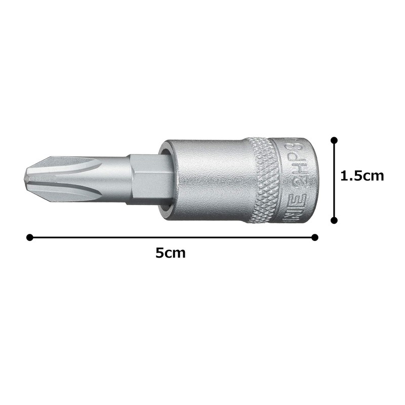 Tone 2H-P3 Driver Bit Socket, 1/4-inch (6.35-mm) Drive, (+) No.